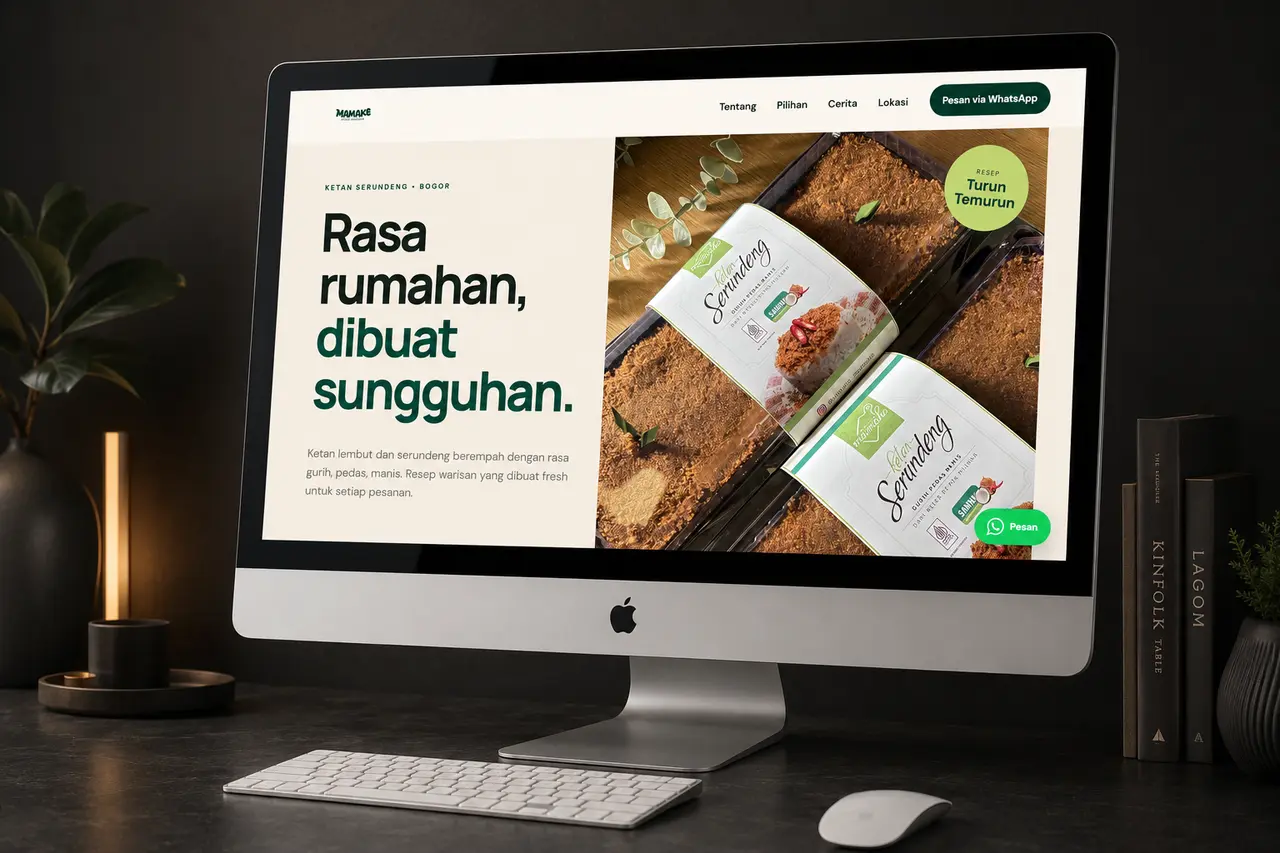 Mockup iMac Mamake Ketan Serundeng